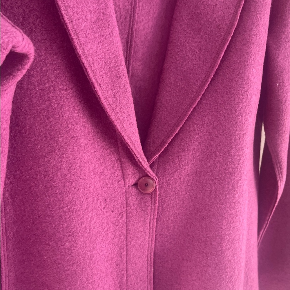 Eileen Fisher Raspberry Purple Pink Wool Blend Blazer size medium - Picture 5 of 8